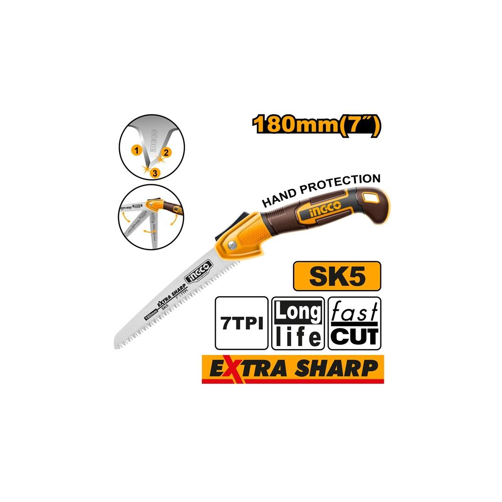 INGCO25_Cưa cành cầm tay dạng xếp 7inch HFSW1806